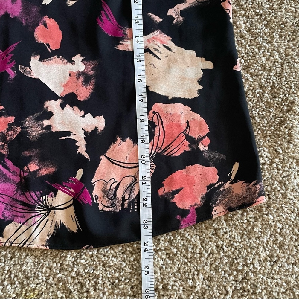 Nine West Blouse Top Women’s S Black Floral Abstract Lined Sleeveless Career - Picture 8 of 10